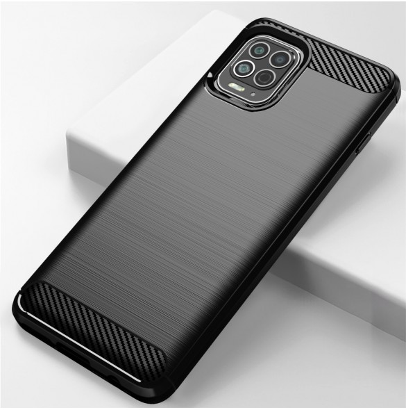 Carbon Case Flexible Cover TPU Case for Motorola Moto G100 / Edge S black