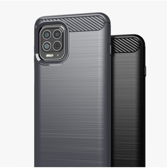 Carbon Case Flexible Cover TPU Case for Motorola Moto G100 / Edge S black