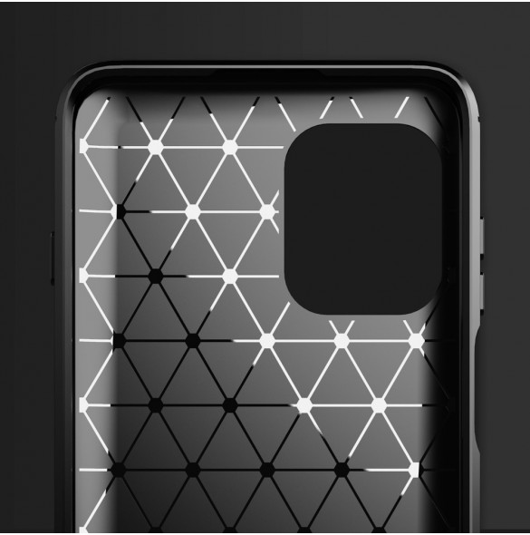 Carbon Case Flexible Cover TPU Case for Motorola Moto G100 / Edge S black