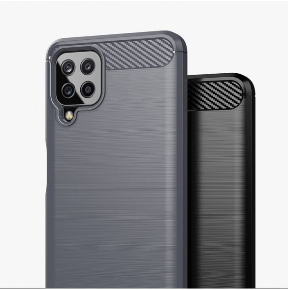 Carbon Case Flexible Cover TPU Case for Samsung Galaxy A22 4G black