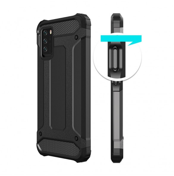 Hybrid Armor Case Tough Rugged Cover for Xiaomi Redmi Note 10 5G / Poco M3 Pro silver
