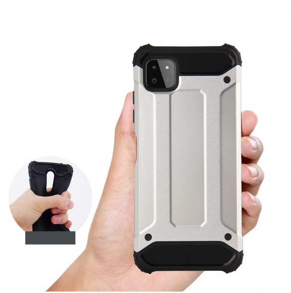 Hybrid Armor Case Tough Rugged Cover for Samsung Galaxy A22 5G black