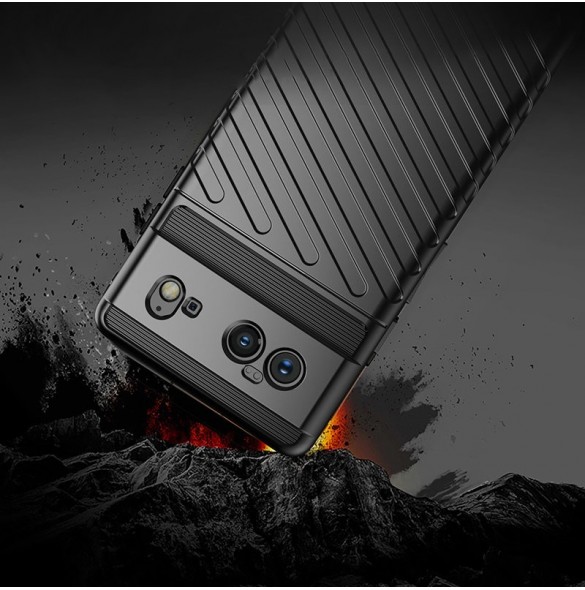 Thunder Case Flexible Tough Rugged Cover TPU Case for Google Pixel 6 black