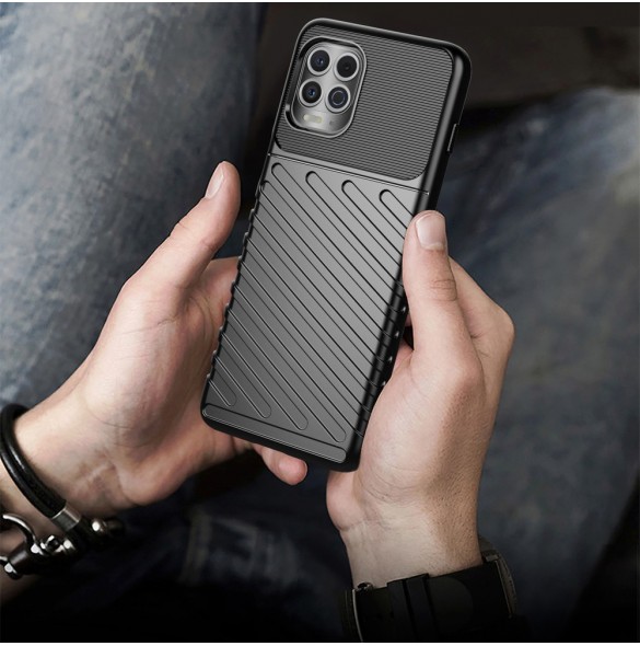 Thunder Case Flexible Tough Rugged Cover TPU Case for Motorola Moto G100 / Edge S black