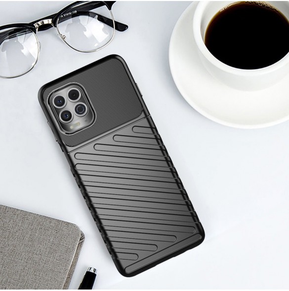 Thunder Case Flexible Tough Rugged Cover TPU Case for Motorola Moto G100 / Edge S black