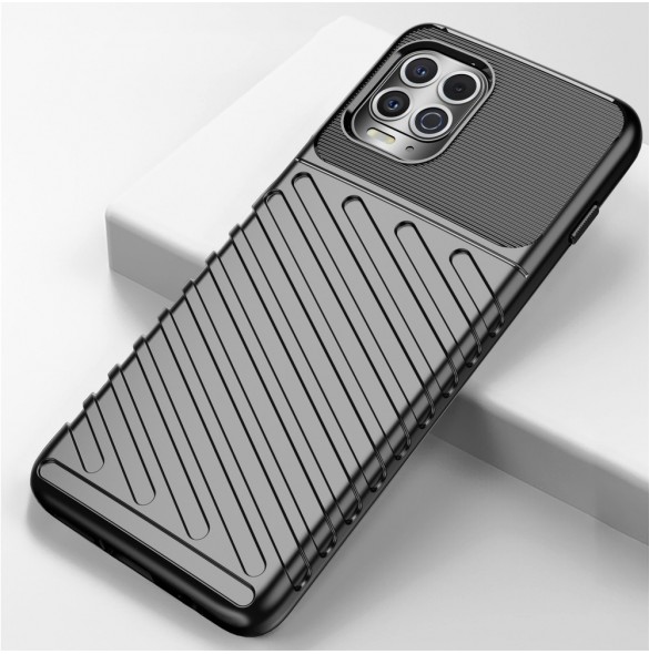 Thunder Case Flexible Tough Rugged Cover TPU Case for Motorola Moto G100 / Edge S black