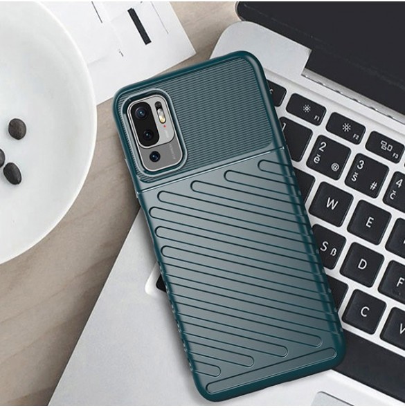 Thunder Case Flexible Tough Rugged Cover TPU Case for Xiaomi Redmi Note 10 5G / Poco M3 Pro blue