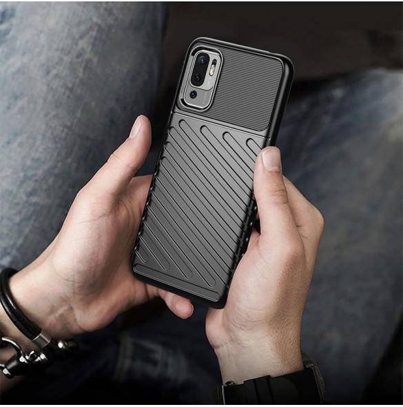 Thunder Case Flexible Tough Rugged Cover TPU Case for Xiaomi Redmi Note 10 5G / Poco M3 Pro blue