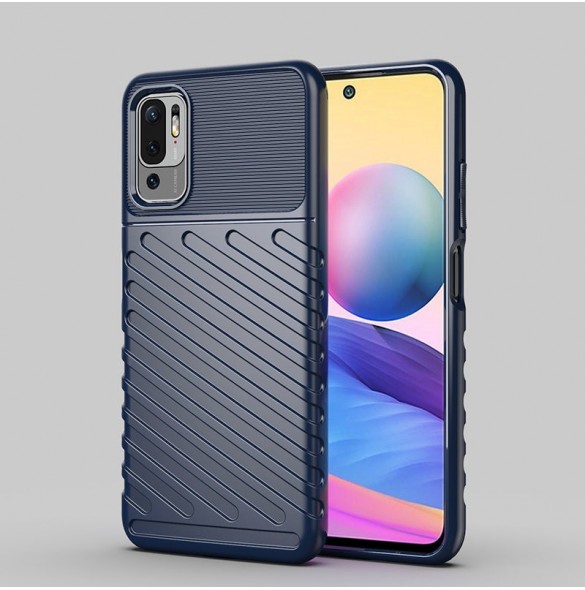 Thunder Case Flexible Tough Rugged Cover TPU Case for Xiaomi Redmi Note 10 5G / Poco M3 Pro blue