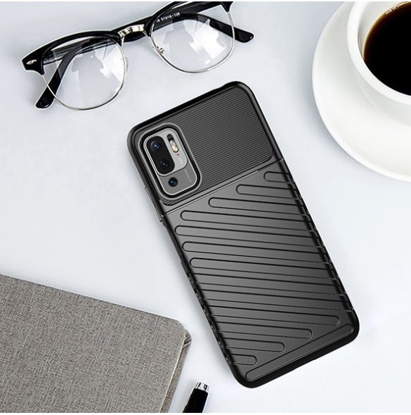 Thunder Case Flexible Tough Rugged Cover TPU Case for Xiaomi Redmi Note 10 5G / Poco M3 Pro black