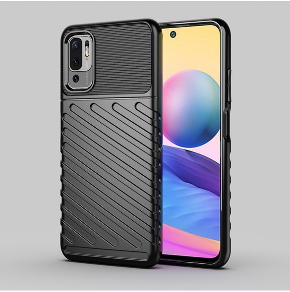 Thunder Case Flexible Tough Rugged Cover TPU Case for Xiaomi Redmi Note 10 5G / Poco M3 Pro black