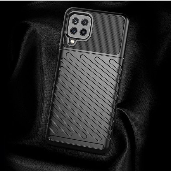 Thunder Case Flexible Tough Rugged Cover TPU Case for Samsung Galaxy A22 4G black