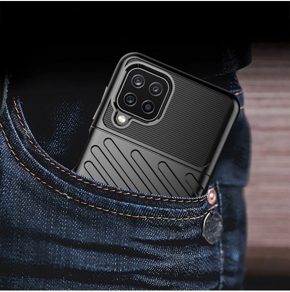 Thunder Case Flexible Tough Rugged Cover TPU Case for Samsung Galaxy A22 4G black