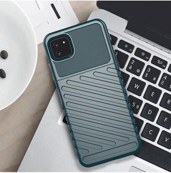 Thunder Case Flexible Tough Rugged Cover TPU Case for Samsung Galaxy A22 5G blue