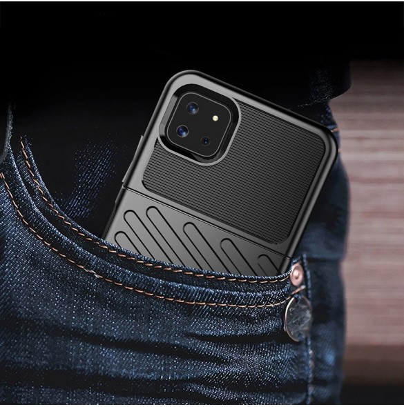 Thunder Case Flexible Tough Rugged Cover TPU Case for Samsung Galaxy A22 5G blue