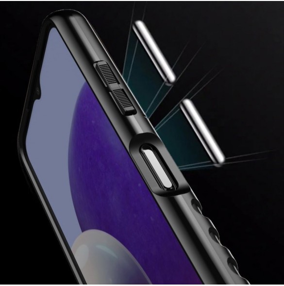 Thunder Case Flexible Tough Rugged Cover TPU Case for Samsung Galaxy A22 5G blue