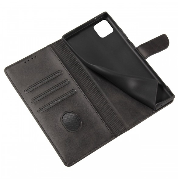 Magnet Case elegant bookcase type case with kickstand for Samsung Galaxy A22 5G black
