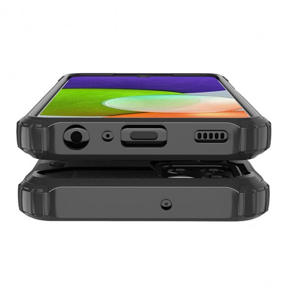 Hybrid Armor Case Tough Rugged Cover for Samsung Galaxy A22 4G black