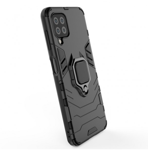 Ring Armor Case Kickstand Tough Rugged Cover for Samsung Galaxy A22 4G black