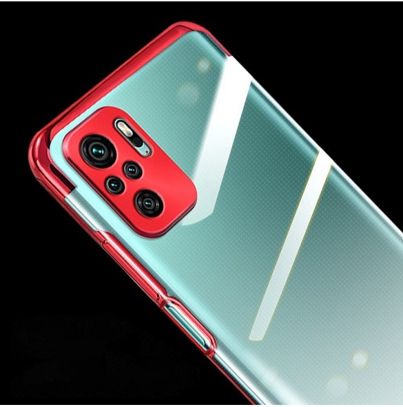 Clear Color Case Gel TPU Electroplating frame Cover for Xiaomi Redmi Note 10 5G / Poco M3 Pro blue