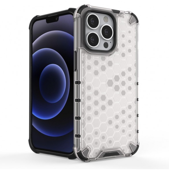 Honeycomb Case armor cover with TPU Bumper for iPhone 13 Pro green