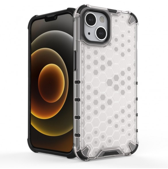 Honeycomb armored case with a gel frame iPhone 13 black