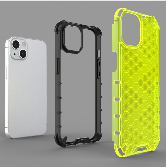 Honeycomb armored case with a gel frame iPhone 13 black