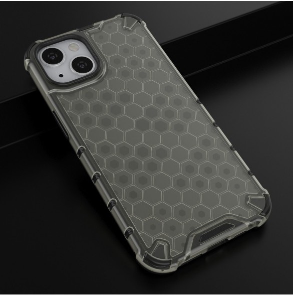 Honeycomb armored case with a gel frame iPhone 13 black