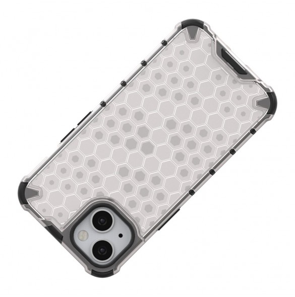 Honeycomb Case armor cover with TPU Bumper for iPhone 13 red