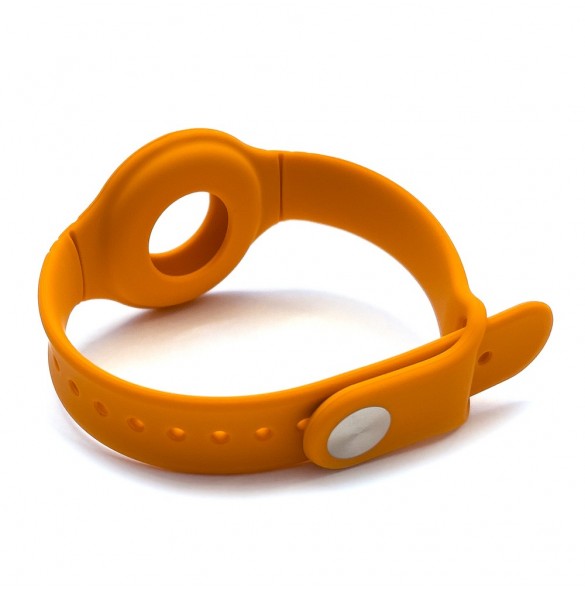 Silicone flexible case wristband wrist pendant case for Apple AirTag Locator Orange