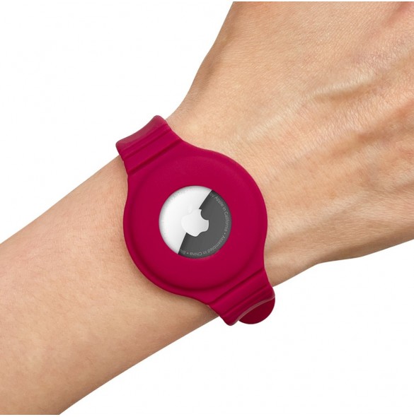 Silicone flexible case wristband wrist pendant case for Apple AirTag locator green