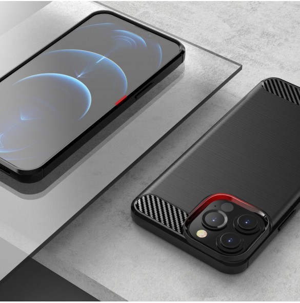 Carbon Case Flexible Cover TPU Case for iPhone 13 Pro Max black