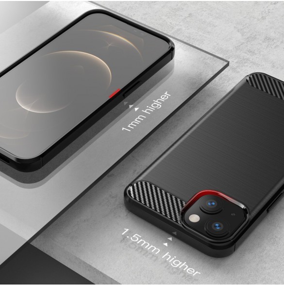 Carbon Case flexible cover for iPhone 13 black