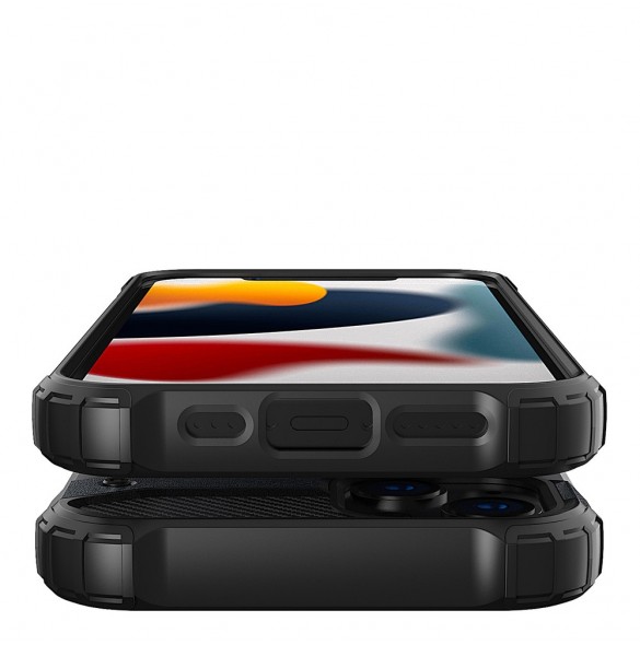 Hybrid Armor Case Tough Rugged Cover for iPhone 13 mini silver