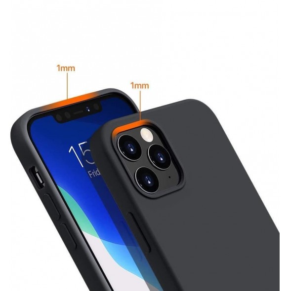 Silikonfodral Mjukt flexibelt gummiskal till iPhone 13 Pro svart