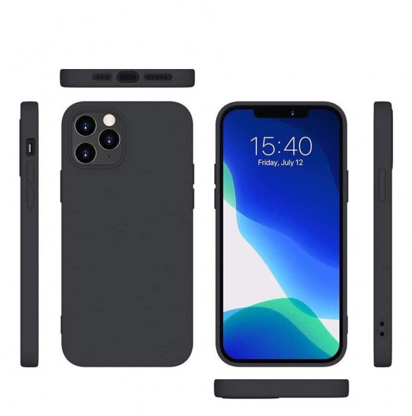 Silikonfodral Mjukt flexibelt gummiskal till iPhone 13 Pro svart