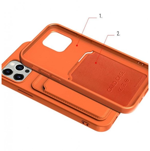 Kortfodral Silikonplånboksfodral med kortplatsdokument för Xiaomi Redmi Note 10 / Redmi Note 10S Röd