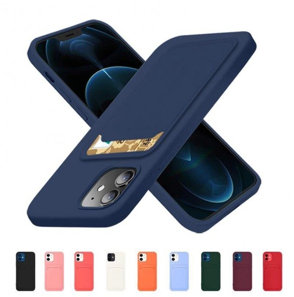 Kortfodral Silikonplånboksfodral med kortplatsdokument för Xiaomi Redmi Note 10 / Redmi Note 10S Röd