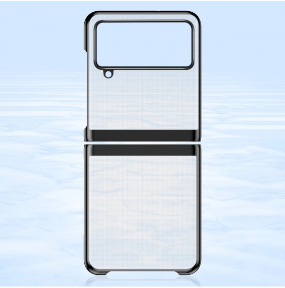 Plätering Fodral hårt fodral Galvanisering ram Skal till Samsung Galaxy Z Flip 3 svart