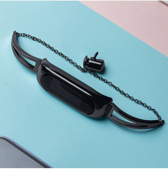 Ersättningsarmbandsarmband i metall för Xiaomi Mi Band 6/5/4/3 svart