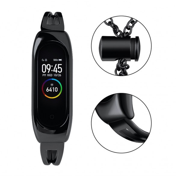 Ersättningsarmbandsarmband i metall för Xiaomi Mi Band 6/5/4/3 svart