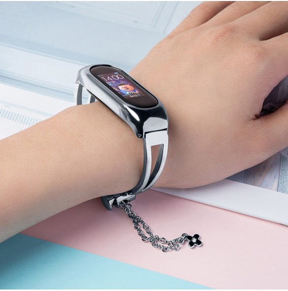 Ersättningsarmbandsarmband i metall för Xiaomi Mi Band 6/5/4/3 silver