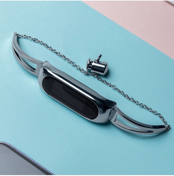 Ersättningsarmbandsarmband i metall för Xiaomi Mi Band 6/5/4/3 silver