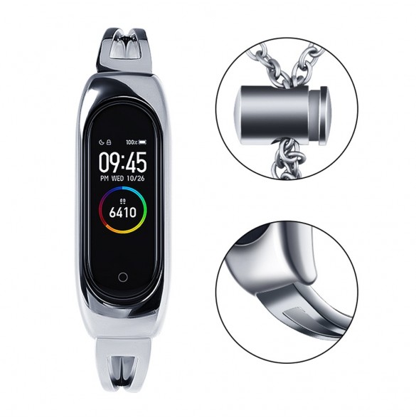 Ersättningsarmbandsarmband i metall för Xiaomi Mi Band 6/5/4/3 silver