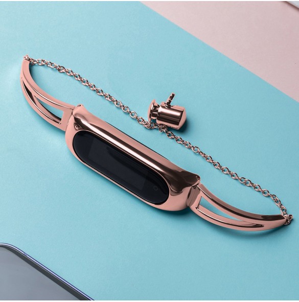Ersättningsarmbandsarmband i metall för Xiaomi Mi Band 6/5/4/3 rosa