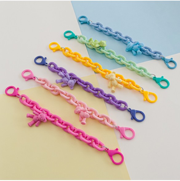 Color Chain (rep) färgglad kedja telefonhållare hänge för ryggsäck plånbok rosa