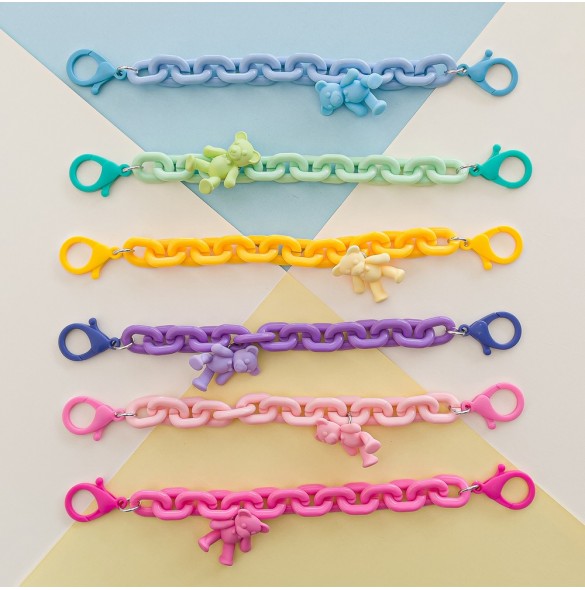Color Chain (rep) färgglad kedja telefonhållare hänge för ryggsäck plånbok gul