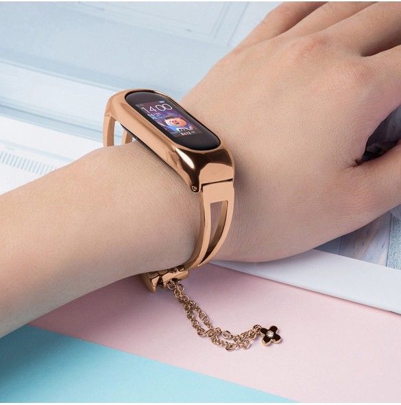 Ersättningsarmbandsarmband i metall för Xiaomi Mi Band 6/5/4/3 roséguld