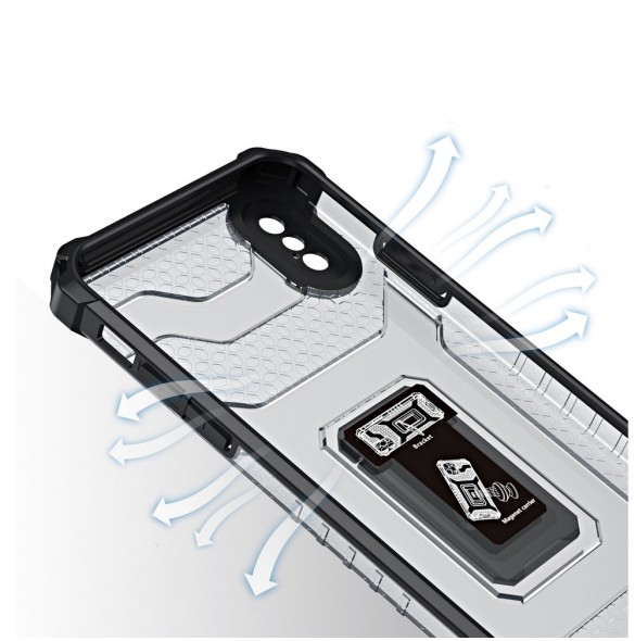 Crystal Ring Case Kickstand Tough Rugged Cover för iPhone XS Max svart
