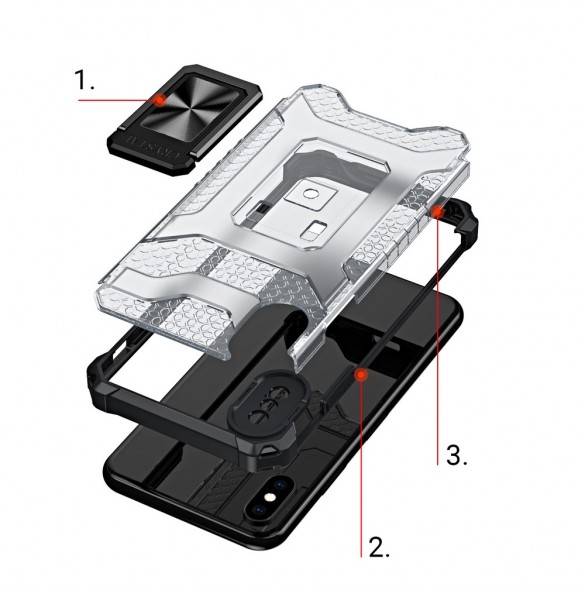 Crystal Ring Case Kickstand Tough Rugged Cover för iPhone XS Max blå